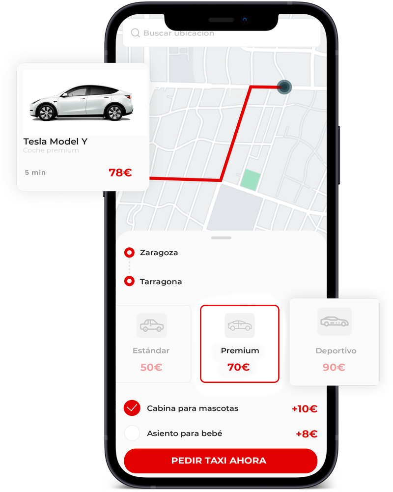 Taxi App Mockup